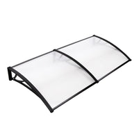 Instahut Window Door Awning Canopy 1mx2m Transparent Sheet Black Plastic Frame Home & Garden Kings Warehouse 