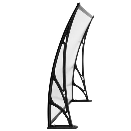 Instahut Window Door Awning Canopy 1mx2m Transparent Sheet Black Plastic Frame Home & Garden Kings Warehouse 