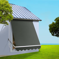 Instahut Window Fixed Pivot Arm Awning Outdoor Blinds Retractable Canopy1.5X2.1M Home & Garden Kings Warehouse 