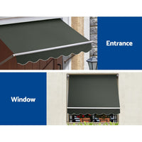 Instahut Window Fixed Pivot Arm Awning Outdoor Blinds Retractable Canopy1.5X2.1M Home & Garden Kings Warehouse 