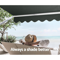Instahut Window Fixed Pivot Arm Awning Outdoor Blinds Retractable Canopy1.5X2.1M Home & Garden Kings Warehouse 
