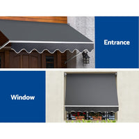 Instahut Window Fixed Pivot Arm Awning Outdoor Blinds Retractable Canopy1.8X2.1M Home & Garden Kings Warehouse 