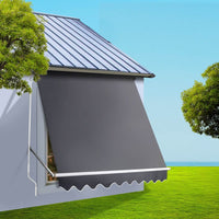 Instahut Window Fixed Pivot Arm Awning Outdoor Blinds Retractable Canopy1.8X2.1M Home & Garden Kings Warehouse 