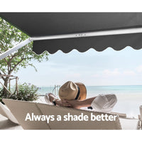Instahut Window Fixed Pivot Arm Awning Outdoor Blinds Retractable Canopy1.8X2.1M Home & Garden Kings Warehouse 