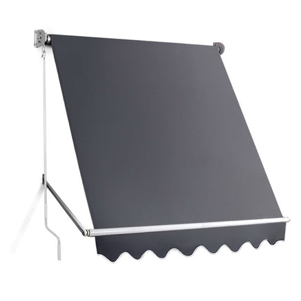 Instahut Window Fixed Pivot Arm Awning Outdoor Blinds Retractable Canopy1.8X2.1M Home & Garden Kings Warehouse 