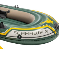 INTEX Seahawk 2 Person Inflatable Boat Fishing Boat Raft Set 68347NP Outdoor Kings Warehouse 