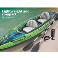 Intex Sports Challenger K2 Inflatable Kayak 2 Seat Floating Boat Oars River/Lake 68306NP Outdoor Kings Warehouse 