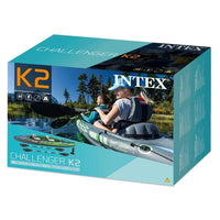 Intex Sports Challenger K2 Inflatable Kayak 2 Seat Floating Boat Oars River/Lake 68306NP Outdoor Kings Warehouse 