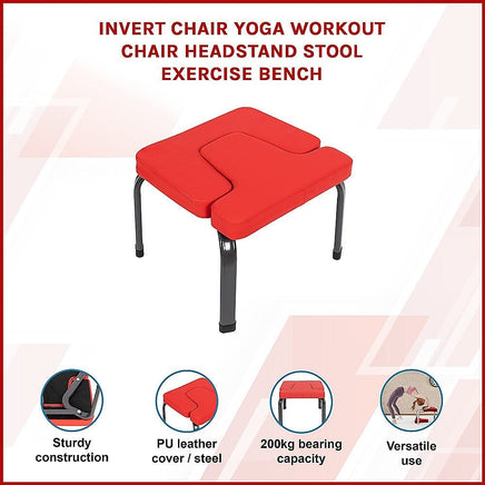 Invert Chair Yoga Workout Chair Headstand Stool Exercise Bench Sports & Fitness Kings Warehouse 