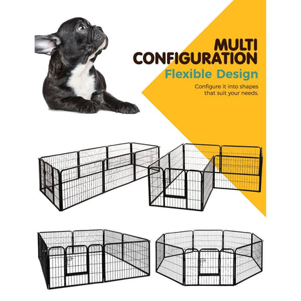i.Pet 24" 8 Panel Dog Playpen Pet Exercise Cage Enclosure Fence Play Pen Pet Care Kings Warehouse 