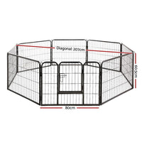 i.Pet 24" 8 Panel Dog Playpen Pet Exercise Cage Enclosure Fence Play Pen Pet Care Kings Warehouse 