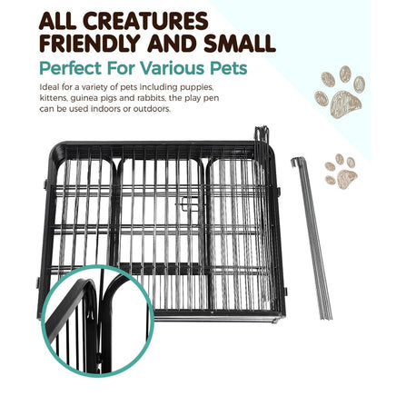 i.Pet 24" 8 Panel Dog Playpen Pet Exercise Cage Enclosure Fence Play Pen Pet Care Kings Warehouse 