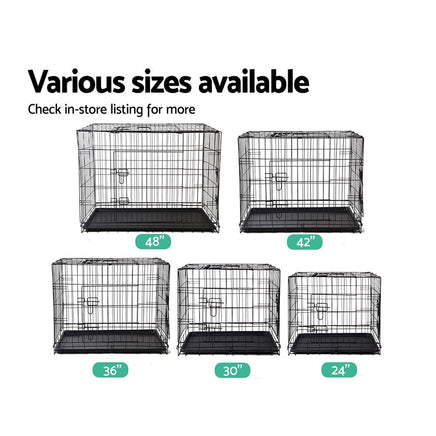 i.Pet 24" Dog Cage Crate Kennel 3 Doors Pet Care Kings Warehouse 