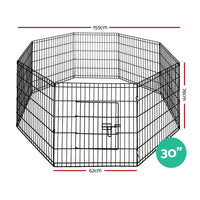 i.Pet 30" 8 Panel Dog Playpen Pet Fence Exercise Cage Enclosure Play Pen Pet Care Kings Warehouse 