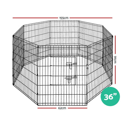 i.Pet 36" 8 Panel Dog Playpen Pet Fence Exercise Cage Enclosure Play Pen Pet Care Kings Warehouse 