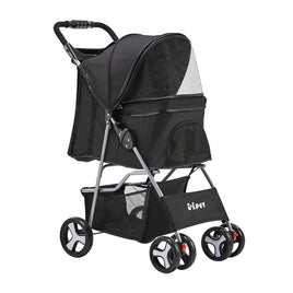 i.Pet 4 Wheel Pet Stroller - Black Baby & Kids Kings Warehouse