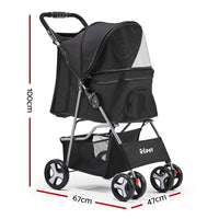 i.Pet 4 Wheel Pet Stroller - Black Baby & Kids Kings Warehouse 