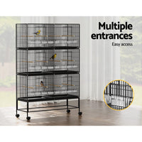 i.Pet Bird Cage Large Aviary Cages Galvanised Parrot Stand Alone Wheels 175cm Kings Warehouse 