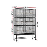 i.Pet Bird Cage Large Aviary Cages Galvanised Parrot Stand Alone Wheels 175cm Kings Warehouse 