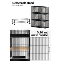 i.Pet Bird Cage Large Aviary Cages Galvanised Parrot Stand Alone Wheels 175cm Kings Warehouse 