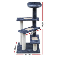 i.Pet Cat Tree 100cm Scratching Post Scratcher Tower Wood Condo House Trees Bed Pet Care Kings Warehouse 