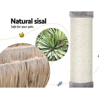i.Pet Cat Tree 103cm Tower Scratching Post Scratcher Wood Condo House Trees Grey Pet Care Kings Warehouse 