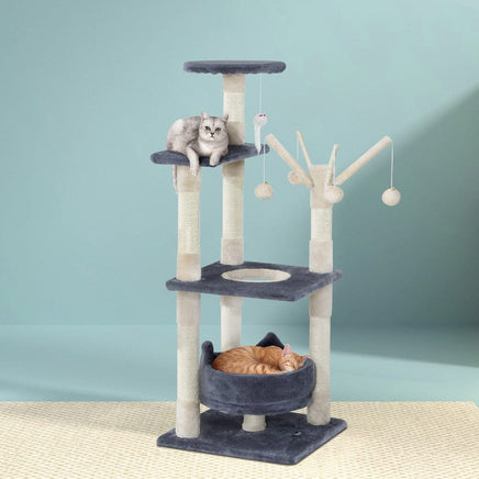 i.Pet Cat Tree 110cm Tower Scratching Post Scratcher Wood Condo House Bed Toys Pet Care Kings Warehouse 