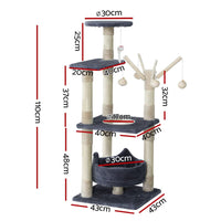 i.Pet Cat Tree 110cm Tower Scratching Post Scratcher Wood Condo House Bed Toys Pet Care Kings Warehouse 