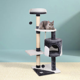 i.Pet Cat Tree 112cm Tower Scratching Post Scratcher Wood Condo House Furniture Pet Care Kings Warehouse 