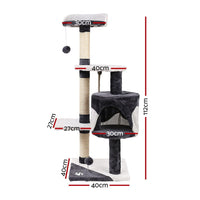i.Pet Cat Tree 112cm Tower Scratching Post Scratcher Wood Condo House Furniture Pet Care Kings Warehouse 