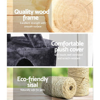 i.Pet Cat Tree 120cm Tower Scratching Post Scratcher Wood Condo House Bed Toys Pet Care Kings Warehouse 