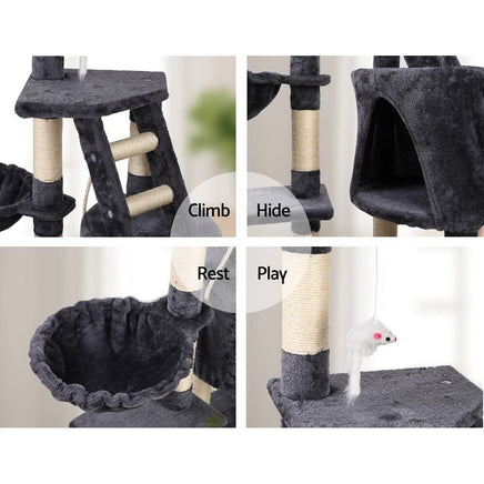 i.Pet Cat Tree 120cm Tower Scratching Post Scratcher Wood Condo House Bed Toys Pet Care Kings Warehouse 