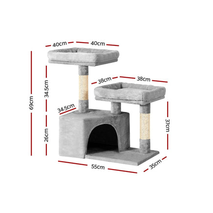 i.Pet Cat Tree 69cm Scratching Post Tower Scratcher Wood Condo House Bed Trees Pet Care Kings Warehouse 