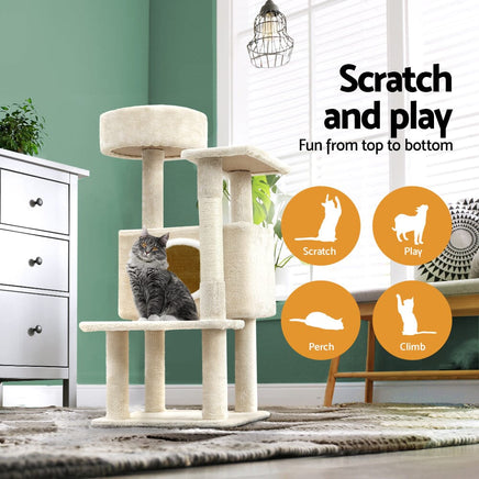 i.Pet Cat Tree 90cm Scratching Post Tower Scratcher Wood Condo House Bed Trees Pet Care Kings Warehouse 
