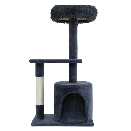 i.Pet Cat Tree 94cm Scratching Post Tower Scratcher Condo House Wood Trees Grey Pet Care Kings Warehouse 