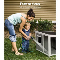 i.Pet Dog Kennel House Large Wooden Outdoor Pet Kennels Indoor Puppy Cabin Log CLICK FRENZY: Pet Supplies Kings Warehouse 