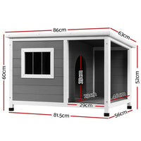i.Pet Dog Kennel House Large Wooden Outdoor Pet Kennels Indoor Puppy Cabin Log CLICK FRENZY: Pet Supplies Kings Warehouse 