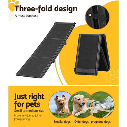 i.Pet Dog Ramp Pet Stairs Steps Car Travel SUV Ladder Foldable Portable Adjustable Pet Care Kings Warehouse 