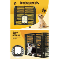 i.Pet Pet Dog Playpen Enclosure 4 Panel Fence Puppy Cage Plastic Play Pen Fold Passionate for Pets Kings Warehouse 