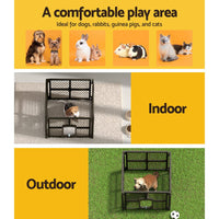 i.Pet Pet Dog Playpen Enclosure 4 Panel Fence Puppy Cage Plastic Play Pen Fold Passionate for Pets Kings Warehouse 