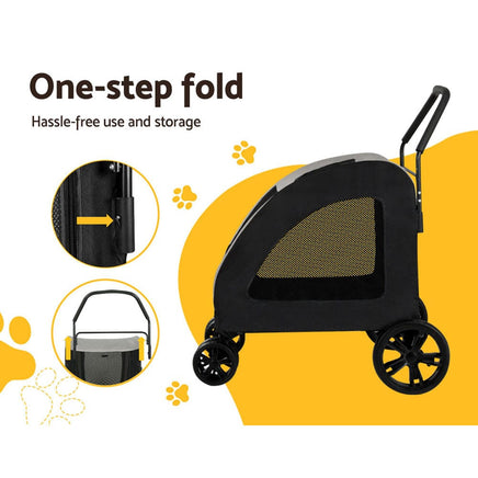 i.Pet Pet Dog Stroller Pram Large Carrier Cat Travel Foldable Strollers 4 Wheels Kings Warehouse 