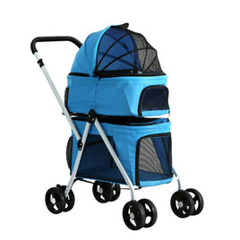 i.Pet Pet Stroller Dog Pram Large Cat Carrier Travel Foldable 4 Wheels Double Pet Care Kings Warehouse 