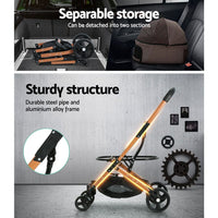 i.Pet Pet Stroller Dog Pram Large Cat Carrier Travel Foldable 4 Wheels Pushchair Double Pet Care Kings Warehouse 