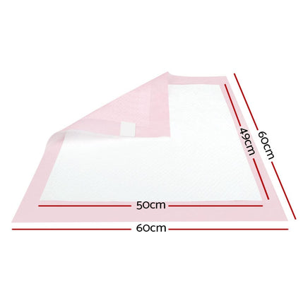 i.Pet Pet Training Pads 200pcs 60x60cm Puppy Dog Toilet Pee Indoor Super Absorbent Pink Pet Care Kings Warehouse 