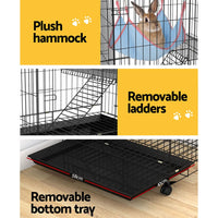 i.Pet Rabbit Cage 100cm Hutch 3 Level Indoor Guinea Pig Ferret Pet Care Kings Warehouse 