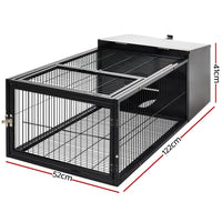 i.Pet Rabbit Cage 122x52cm Hutch Enclosure Carrier Metal Pet Care Kings Warehouse 