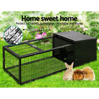 i.Pet Rabbit Cage 122x52cm Hutch Enclosure Carrier Metal Pet Care Kings Warehouse 
