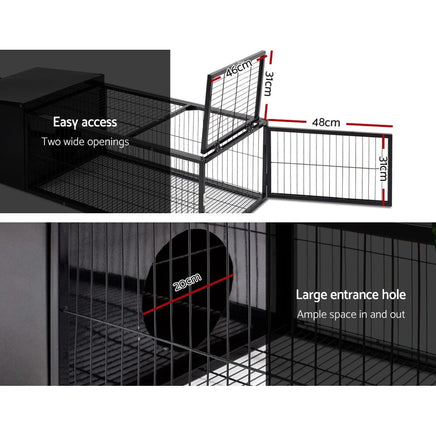 i.Pet Rabbit Cage 122x52cm Hutch Enclosure Carrier Metal Pet Care Kings Warehouse 