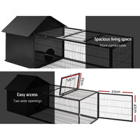 i.Pet Rabbit Cage Hutch Cages Indoor Outdoor Hamster Enclosure Pet Metal Carrier 162CM Length Passionate for Pets Kings Warehouse 