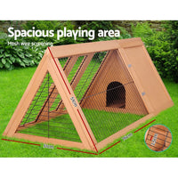 i.Pet Rabbit Hutch Chicken Coop 119cm x 51cm x 44cm Chicken Coop Large Run Wooden Cage Outdoor Pet Care Kings Warehouse 